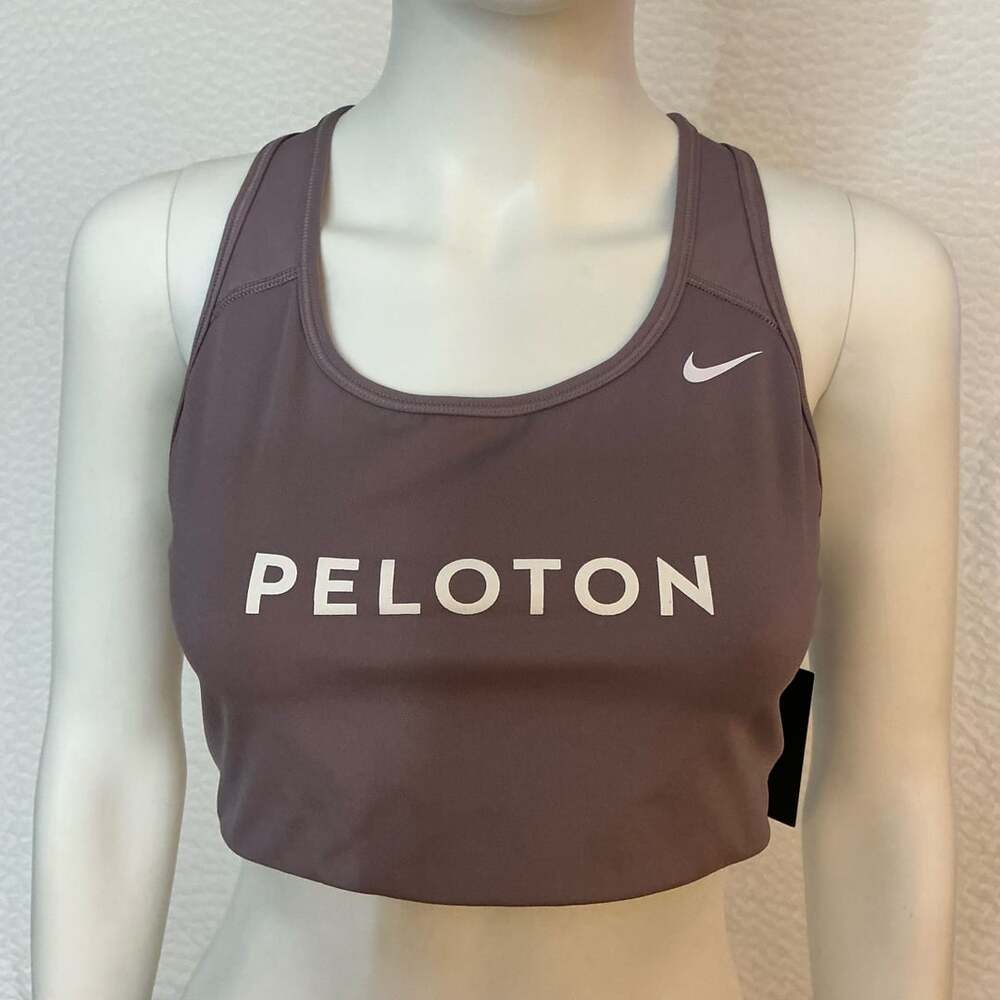 Nike Peloton Sports Bra Size XL Purple Dri-Fit Racerback Cropped Top